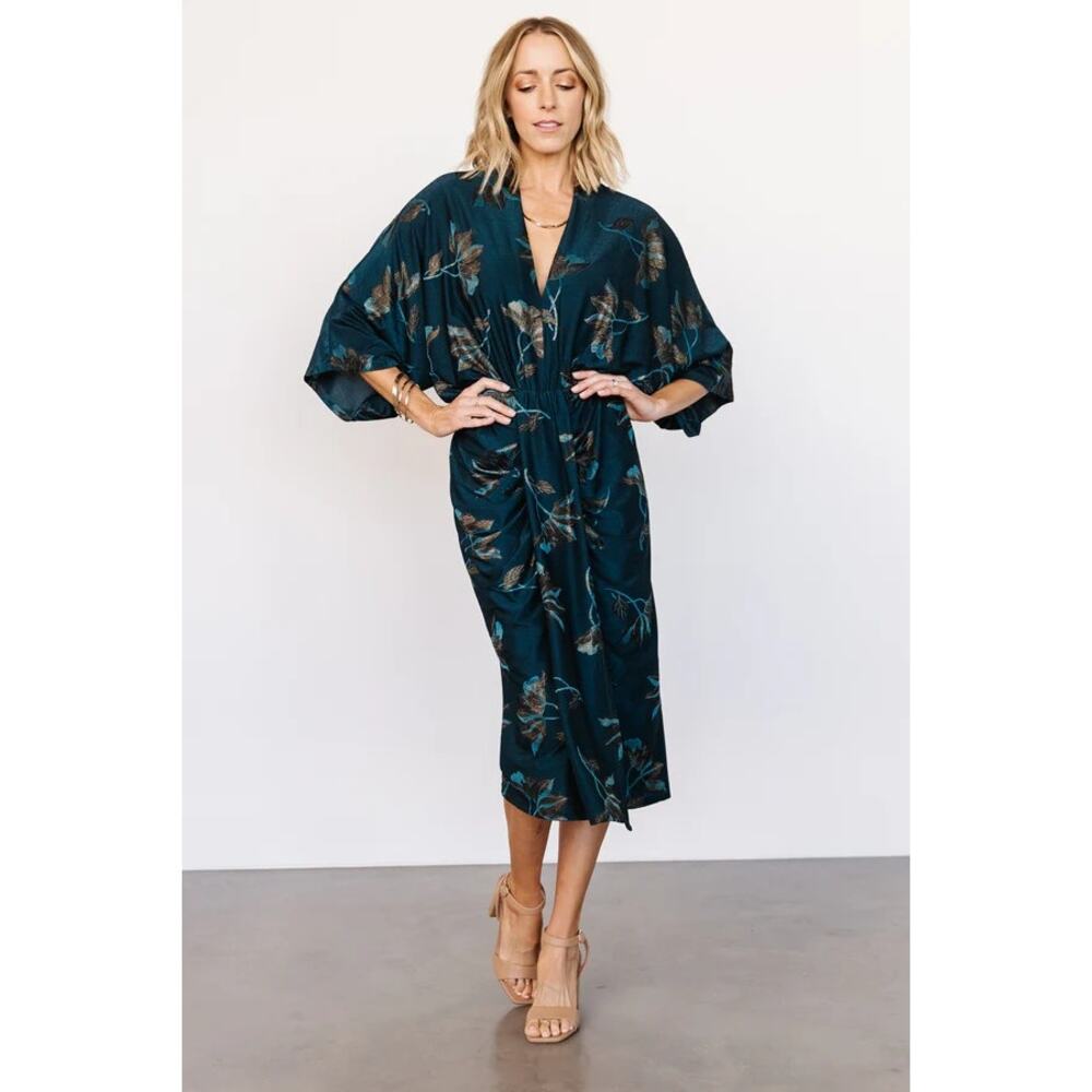 Baltic Born Teal Floral Maxi Dress